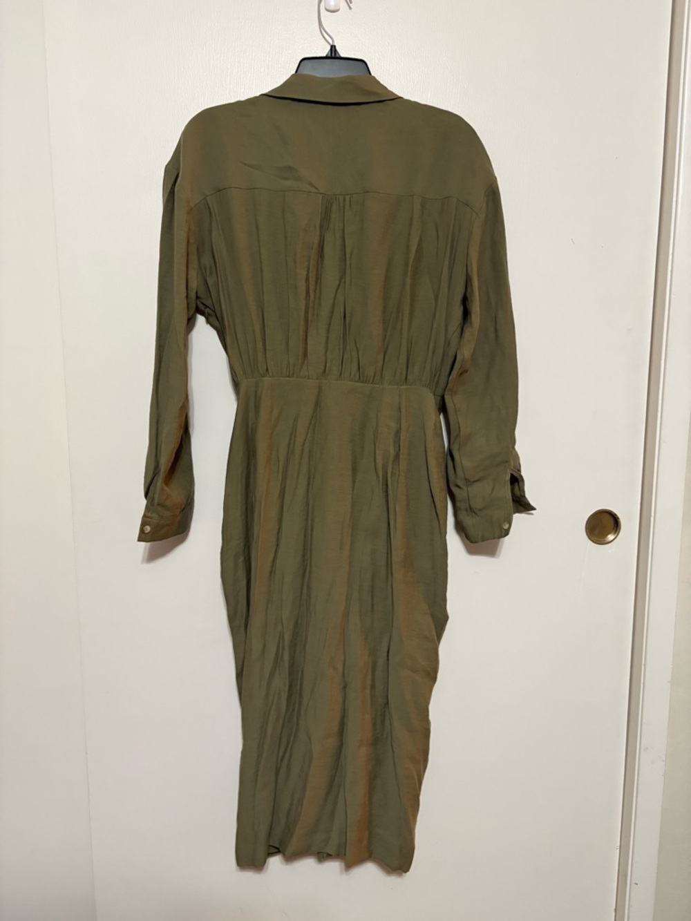 Anthropologie Olive Twist-Front Midi Dress - Picture 6 of 11